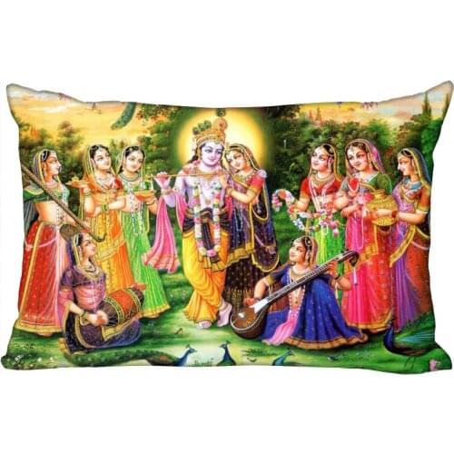 Custom Radha Krishna New Arrival Pillowcase 45x35cm(One Side) Rectangle Zipper Print Throw Wedding Decorative Pillowcase Cover