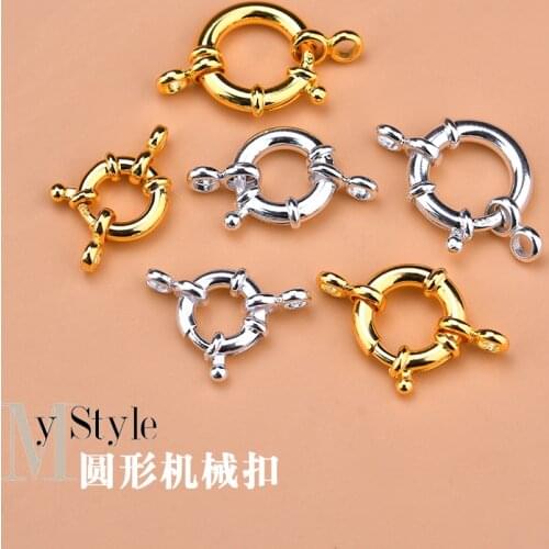 925 Sterling Silver Spring buckle accessories, circle bubble buckle, necklace joint beads buckle, DIY DIY connection buckle