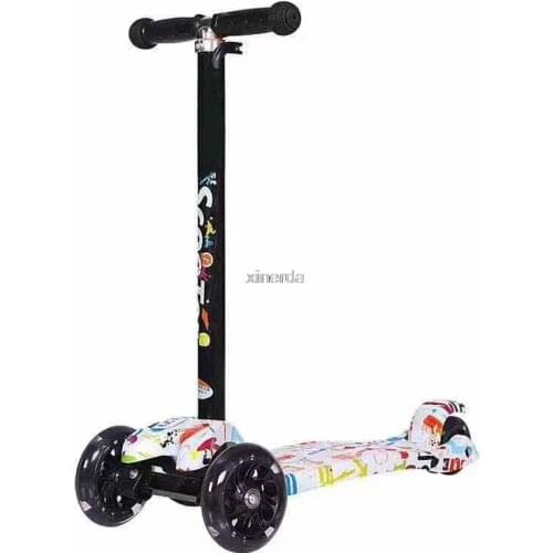 New Tricycle Kick Scooter Childrens Foot Scooter Height Adjustable LED Flashing 3 PU Wheel Children kids Skateboard Scooter