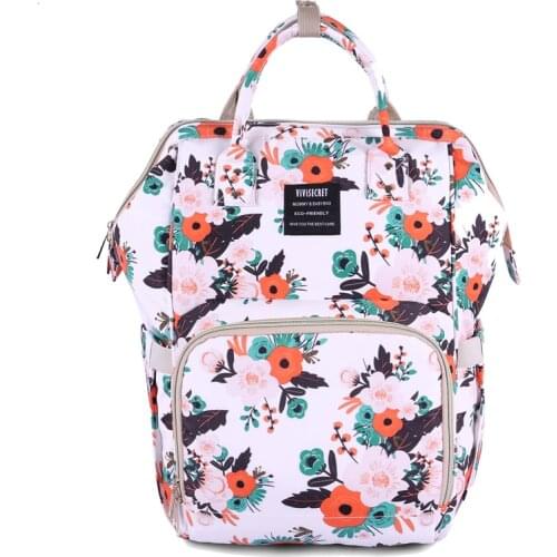 Swan Fox Printed Diaper Bag Mummy Backpack Maternity Nappy Changing Bags Large Capacity Waterproof Nursing Wet Bag For Baby Care