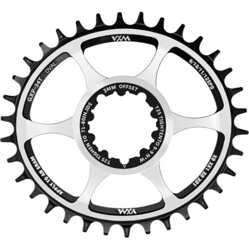 Vxm Bike Chainring 6mm Sprocket Gxp Oval 32t 34t 36t Mtb Bike Offset for Sram 8/9/10/11/12s Nx Xx Xo Gx Gxp11 X1