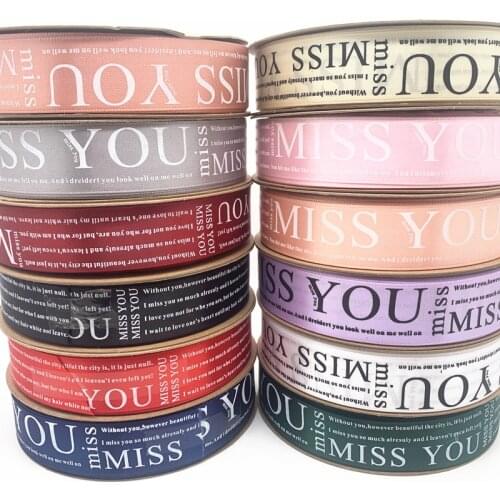 25mm 5Yards Ribbon English Letters Printed Ribbons Floral Happy Birthday Packaging Gift DIY Tie Handmade Material