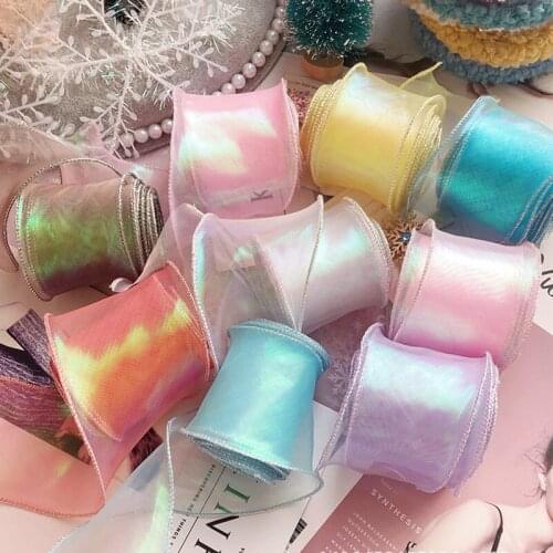 35yards/roll Wholesale New Colorful Tulle Ribbon By Yards Diy Girls Hair Accessories Handmade Bow Material Ribbon 50mm Width