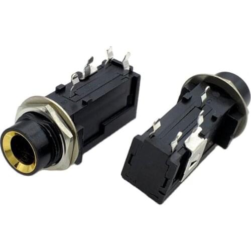 3pin 6.35mm 6.5mm stereo microphone socket 6.35mm 6.5mm stereo electric guitar socket 5pcs/lot