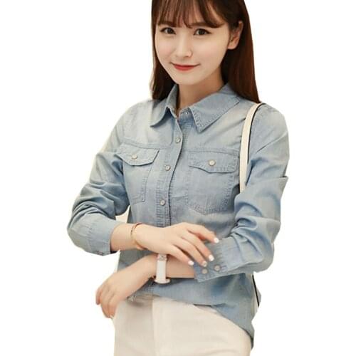 Женские голубые рубашки Addnew China At AliExpress