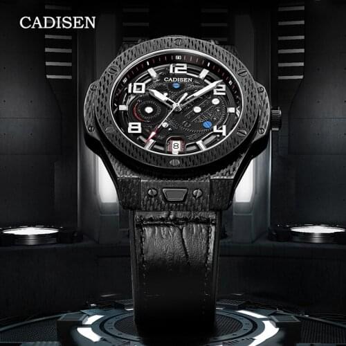 CADISEN Men Mechanical Wristwatches 2021 Top Brand luxury Automatic Watch Men NH35 Sport Leather Waterproof Clock reloj hombre