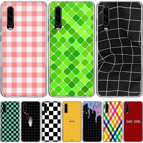 Black and white chess board Phone Case for Huawei P30 P40 P20 P10 Mate 20 10 30 Lite Pro P Smart Z Plus + Art Luxury Cover Coque