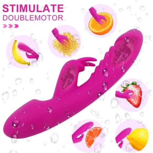 XVLEPS New Dual G Spot Rabbit Dildo Vibrator Orgasm Masturbation Sex Toy for Women Adult Game Sex Product