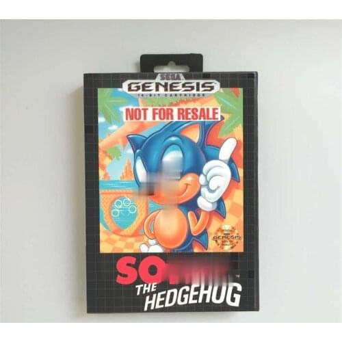 Soniced Game the Hedgehog - USA Cover With Retail Box 16 Bit MD Game Card for Sega Megadrive Genesis Video Game Console