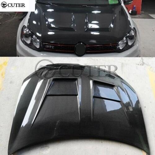 Golf 6 Carbon fiber bonnet Car engine hood cover with Four vents for Volkswagen Golf6 10-12