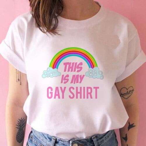 Summer Ladies T-shirt hot selling Casual Regular Women Top Tshirt Women Print Rainbow Round Neck Short Sleeve Graphic Tees