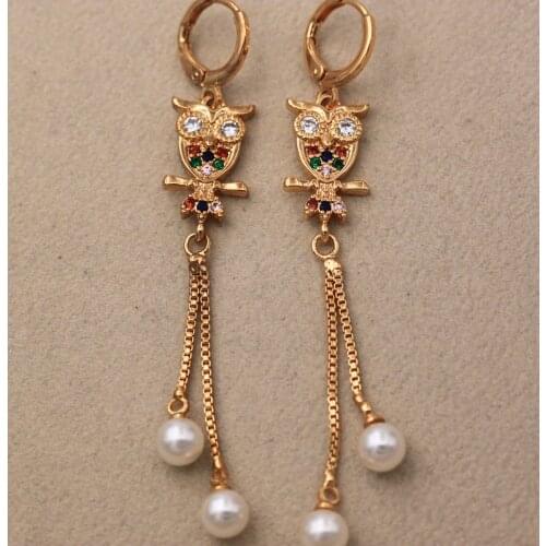 Trendy Dangle Drop Earrings Simulated-Pearl Animal Earring For Women Fashion Jewelry Accessories Wedding Party Anniversary Gift