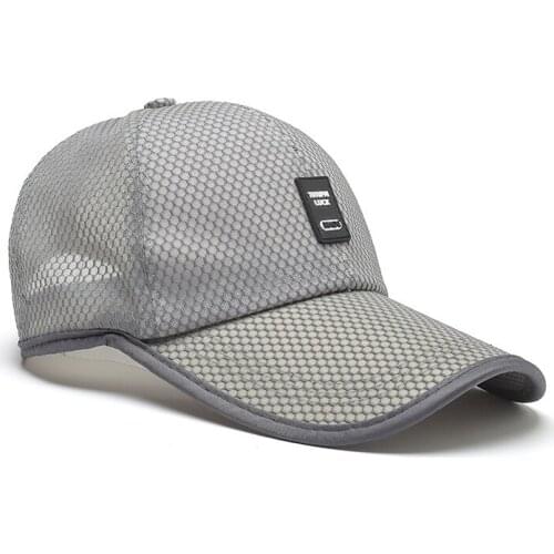 Mens summer thin sunscreen hat mesh breathable sunscreen hat all-match duck tongue baseball cap tennis cap