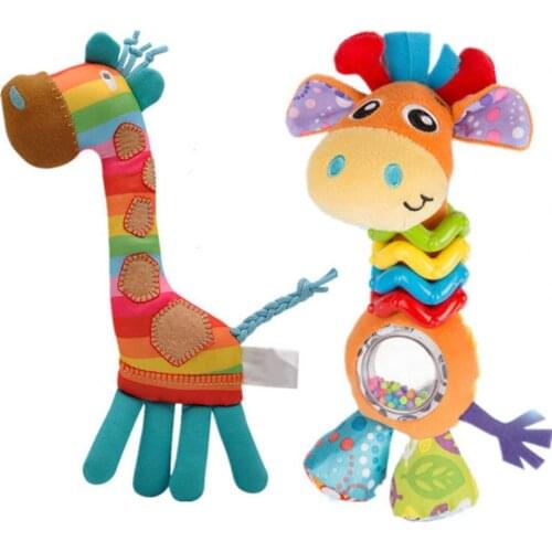 Soft Rattle Lovely Shape Sound Effect Design 0-1 Years Old Baby Animal Handbell Kids Sleeping Back Cushion Cute Toys for Gift