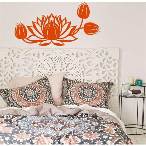 Wall Decal Lotus Flower Bud Symbol Vinyl Sticker Murals Yoga Zen Meditation Buddha Eastern Any Room Bedroom Home Décor HY1576