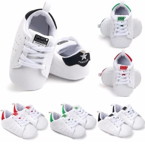 0-18M baby shoes Infant Toddler Unisex Sneakers Soft Sole Crib Comfort PU Casual baby girl shoes First Walkers