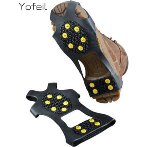 Professional 10 Studs Anti-Skid Snow Ice Thermoplastic elastomer Climbing Shoes Spikes Grips Cleats Over Shoes Covers Crampons