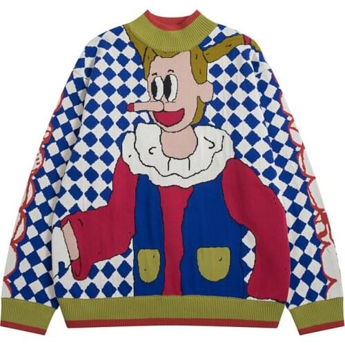 Autumn Preppy Style Childlike Jacquard Pullover Warm Thick Sweater Winter Fashion Loose O-neck Long-sleeved Womens Knit Sweater