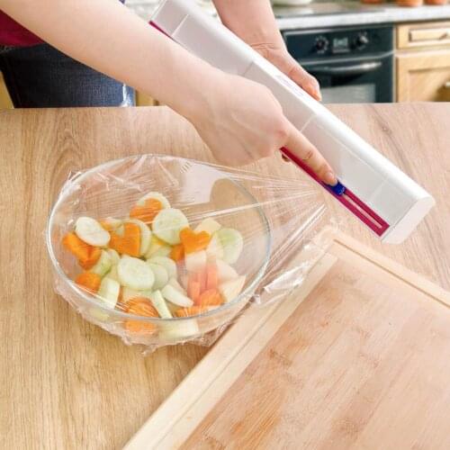 1PC Adjustable Sliding Wrapping Paper Cutter Food Film Paper Dispenser Kitchen Tool Accessories