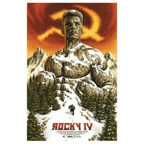 Rocky 4 Classic Movie Silk Fabric Wall Poster Art Decor Sticker Bright