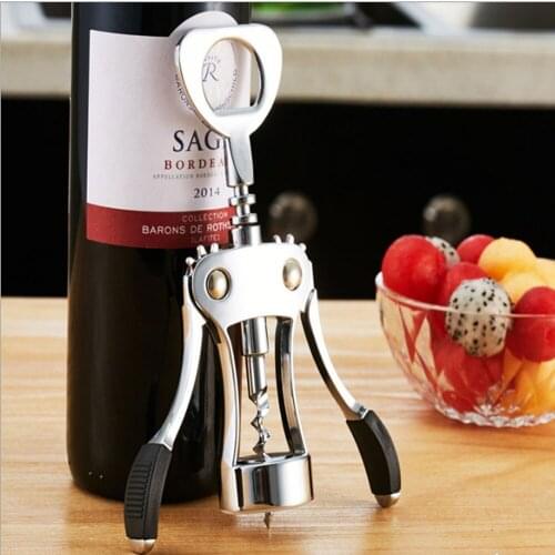 Wine corkscrew manual lever wine cork cork opener professional zinc alloy simple corkscrew waiter bar tool