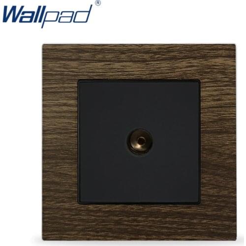 TV Wall Outerlet For Smart Home Wallpad Metal Panel Wood Design EU UK Television Socket