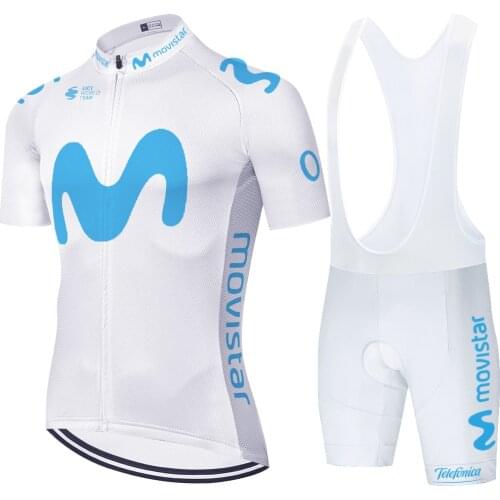 Pro team movistar cycling jersey short sleeve team biker shorts set summer quick dry abbigliamento ciclismo estivo 2020