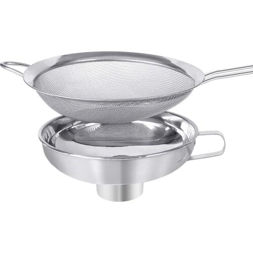 With Handle Stainless Steel Wide Mouth Canning Funnel Oil Leak Canning Hopper Filter Food Pickles Jam Funnel Kitchen Gadget Tool