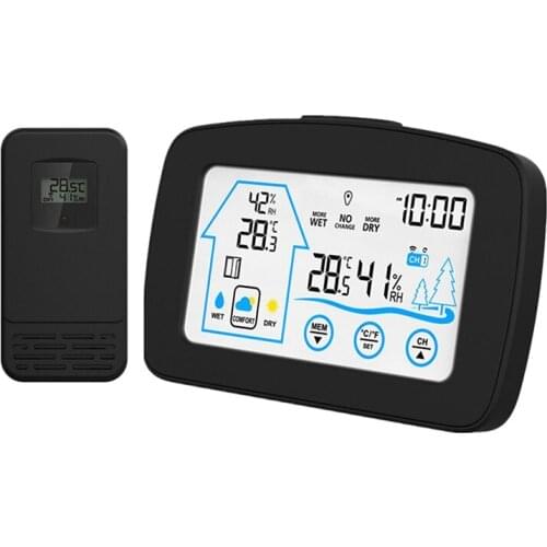 YJ-5003 Press Screen Weather Station Transmitter Humidity Meter Clock