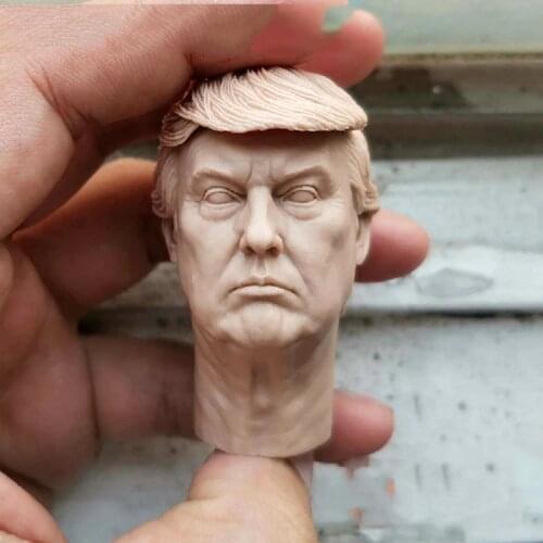 1/6 scale 1/12 unpainted head sculpture President Donald Trump Soldier accessories model fit action figure body