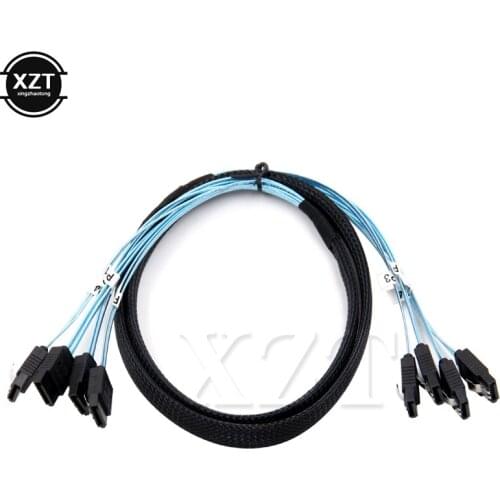 4pcs/set High Speed 6Gbps Blue Sata Cable Sas Cable for Server 1M 2017 Hotsales Product for Car Accessories High Quality