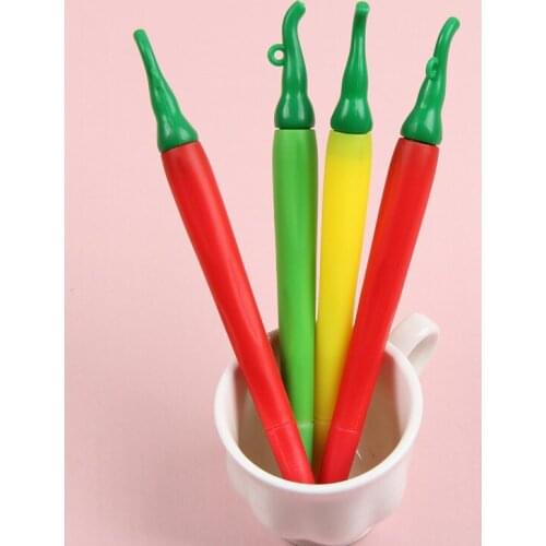 50PCS Quirky Styling Creative Chili Neutral Pen Student Stationery Water Pen Can Replace The Core Signature Pen Black
