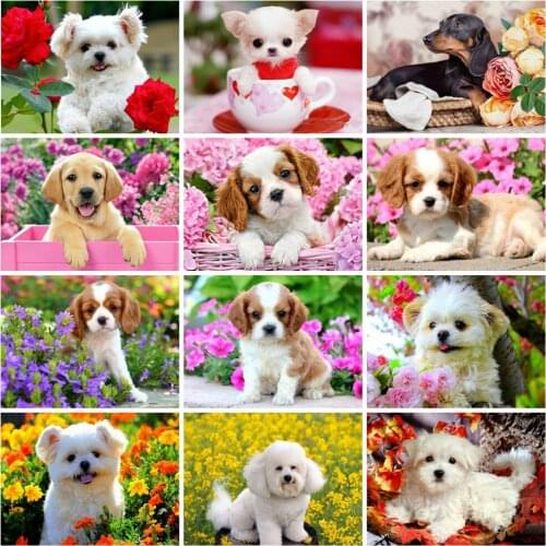 EverShine 5D Diamond Painting Full Square Dog DIY Diamond Mosaic Animlas Cross Stitch Rhinestones Art Home Decor Hobby Gift