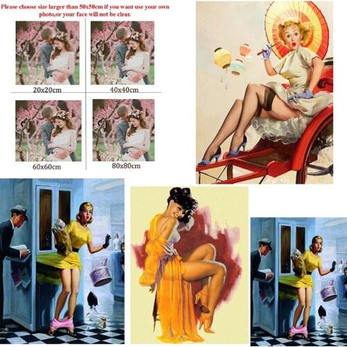 Diy Diamond Painting Custom Figure Painting Sexy Figure Plump Breasts Round Diamond Full Diamond Cross Stitc Mosaic Home Decora