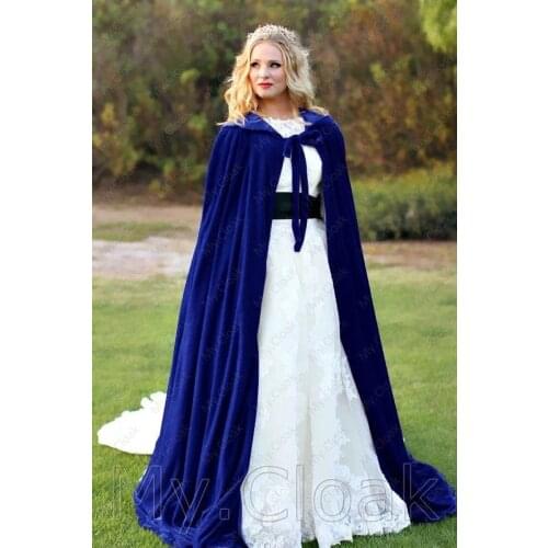 Velvet Cloaks Christmas Hooded Cloak Bridal Cape Winter Floor Length Jacket Wedding Wraps Velvet Wedding Jackets 2020 New