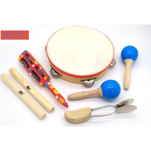BIG SALE 6pc new musical instruments toy set wooden percussion instruments for baby preschool kids music rhythm educational