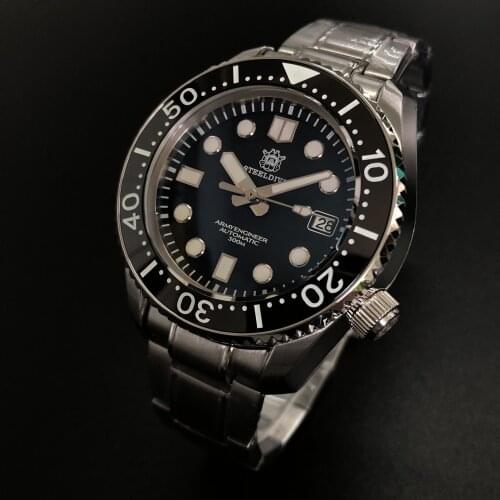 STEELDIVE SD1968 Mens Diving Watch 300M Water Resistance Japan NH35 Automatic Movement BGW9 Luminous Sapphire Wristwatch