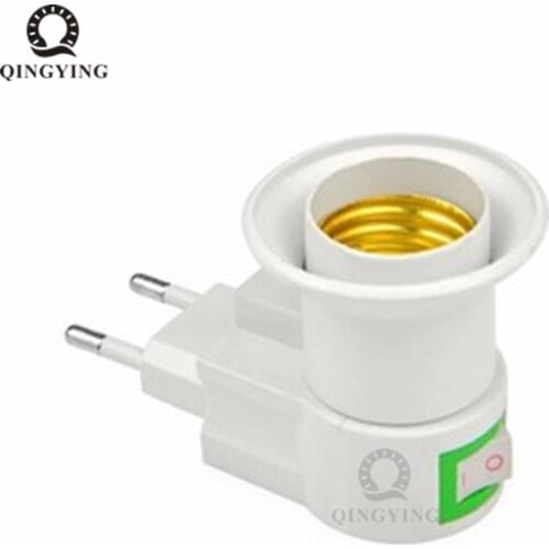 E27 LED light Male Sochet Base type to AC Power 110V 220V eu Plug lamp Holder Bulb Adapter Converter + ON/OFF Button Switch