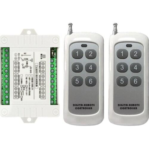 DC 12V 24V 6 CH Channels 6CH RF Wireless Remote Control Switch Remote Control System receiver transmitter 6CH Relay 315/433 MHz