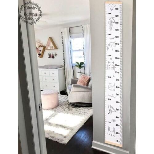 Wooden Wall Hanging Baby Child Growth Chart Height Measure Ruler Wall Sticker for Kids Children Room Home Decoration
