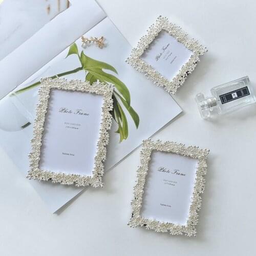 6/7 Inch Pearl Metal Photo Frame Light Luxury Photo Frame Set Stage Wedding Photo Children Gift