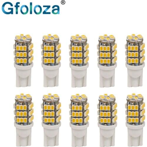 Gfoloza 10Pcs T10 W5W 194 LED Warm White Auto Backup Turn Signal Light Bulbs 4300K T10 Car Reading Dome Light Clearance Lights