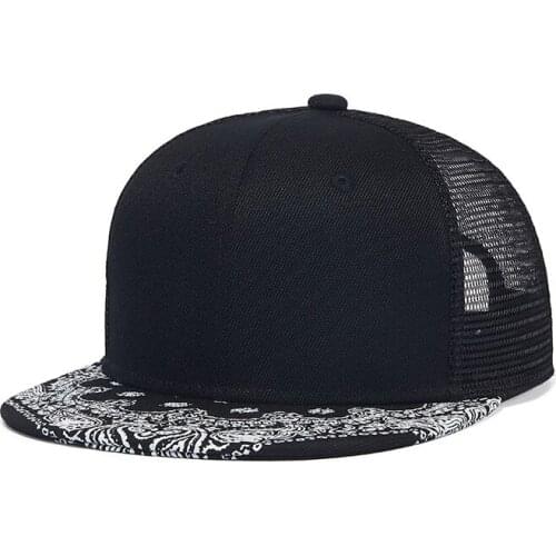 Cap Men Snapback Black Dad Hat Flat Bill Adjustable Summer Breathable Sports Hiphop Outdoor Accessory For Teenagers