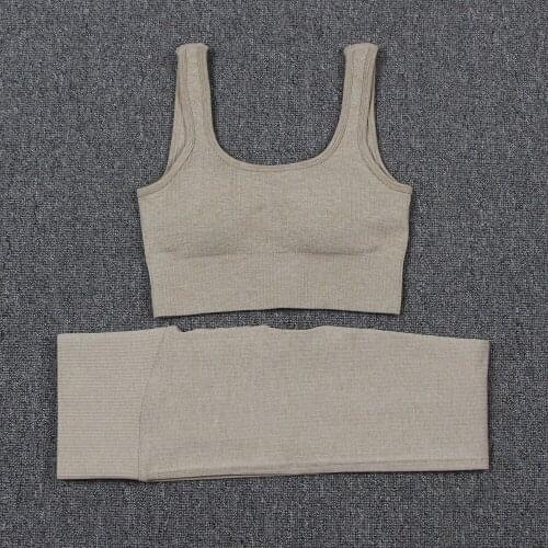 Long Sleeve High Waist Yoga Suit 2/3 Pcs Womens Sportswear Yoga Set Workout Clothes Sports Gym Legging Seamless Fitness Bra