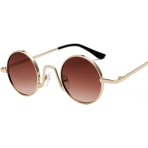 Round Steampunk Sunglasses Men Women Punk Style Sun Glasses Metal Small Shades Circle Vintage Male Unisex UV400 Eyewear