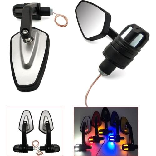 Motorcycle 22mm Rearview Handle mirror With LED Turn signal Side Light For Honda CBR929RR CBR600RR CBR954RR CBR1000RR CBF1000