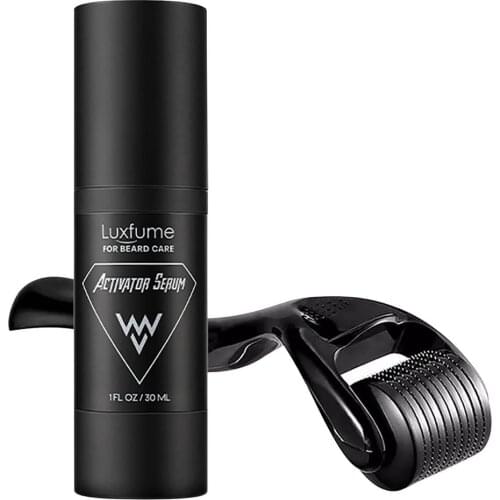 Men Beard Growth Serum Roller Kit Nourishing Enhancer Beard Oil Essence Spray Beard Growth Micro Integration Roller Beard Care