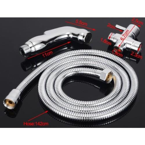 Wall Mounted Handheld Shower Head Bidet Spray Set Wall Bracket Toilet Kit Sprayer Set Bathroom Hardware