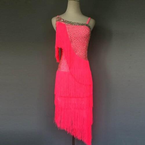 New style latin dance costume sexy stones tassel latin dance dress for women latin dance competition dresses A36 S-4XL
