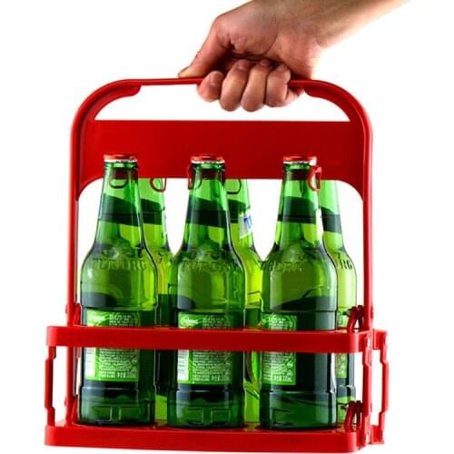 Supermarket Gondolas Wine Shopping Storage Baskets Plastic Folding Beer Basket With Handle for Beverage Management Bar Tool